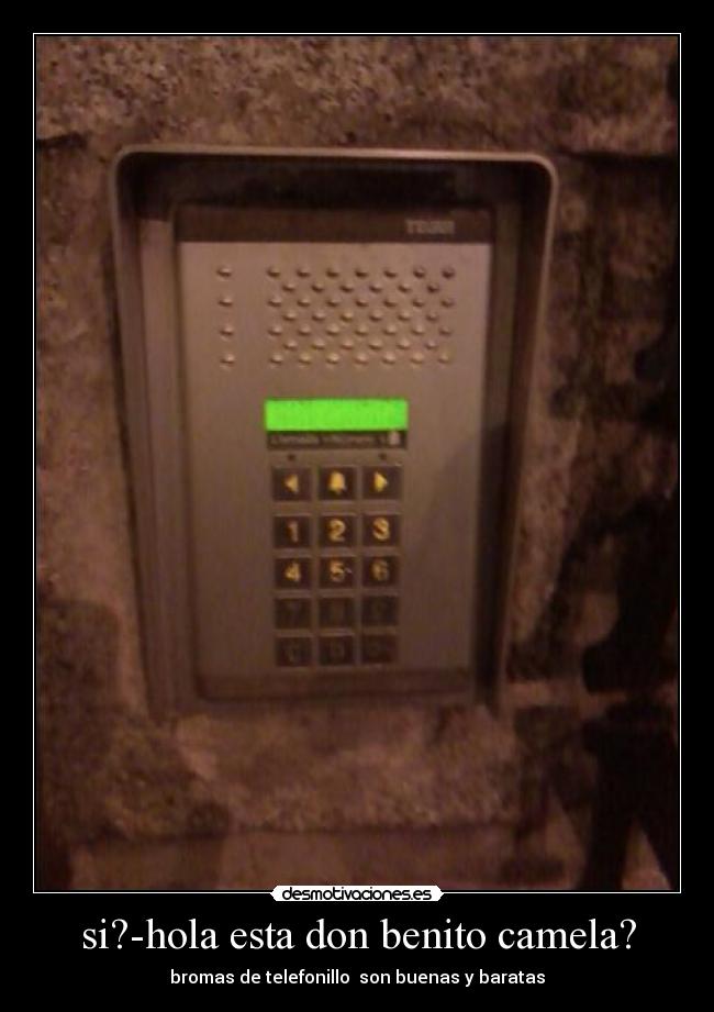 si?-hola esta don benito camela? -