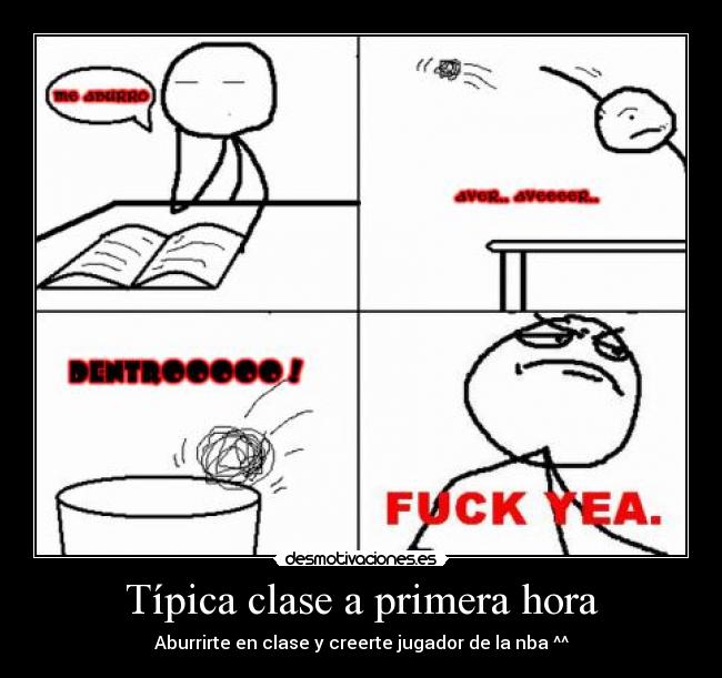 Típica clase a primera hora -