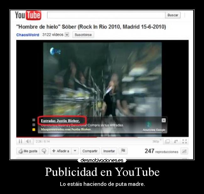 Publicidad en YouTube -