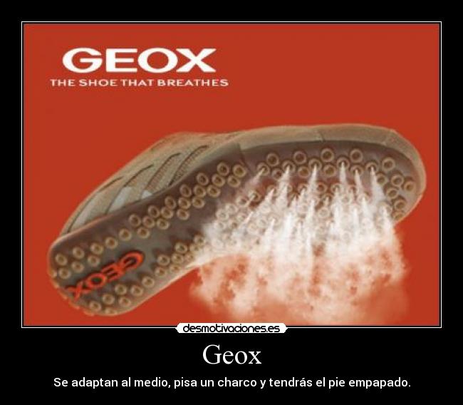 Geox - Se adaptan al medio, pisa un charco y tendrás el pie empapado.