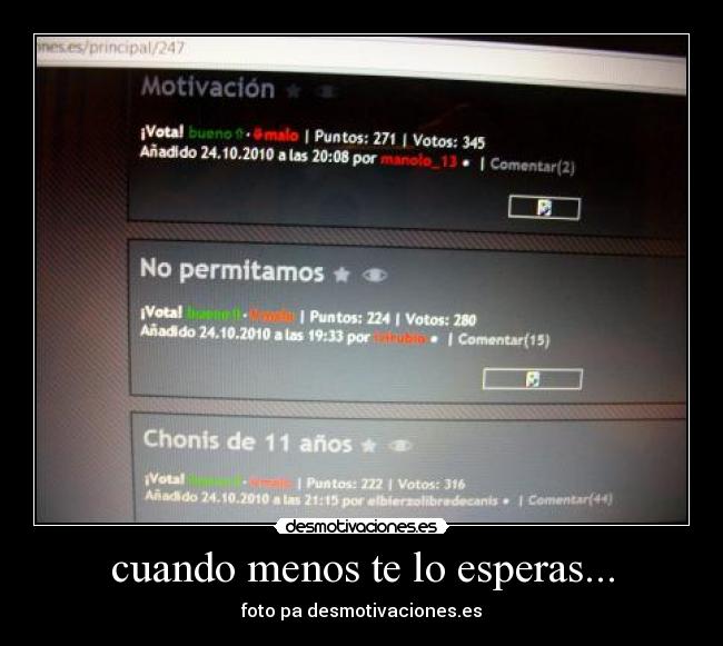 carteles cuando menos esperas desmotivaciones