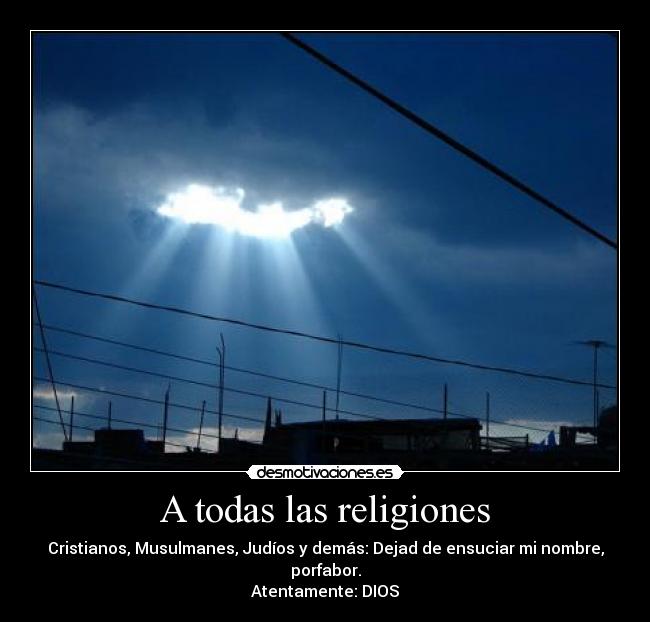 A todas las religiones -