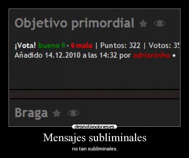 Mensajes subliminales - no tan subliminales.