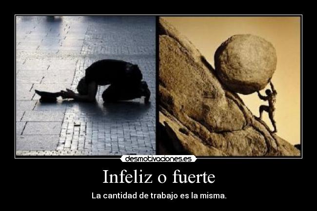carteles infelicidad fortaleza trabajo decision infeliz fuerte desmotivaciones