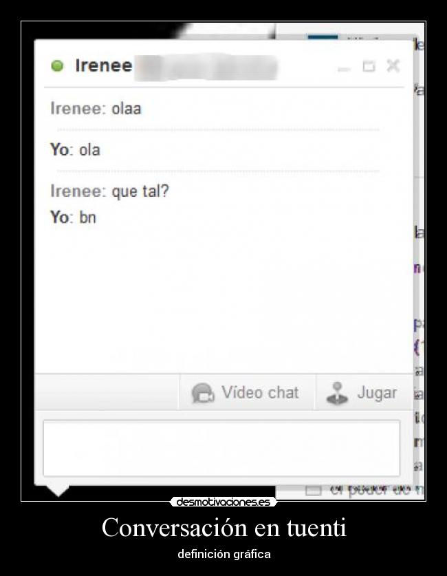 Conversación en tuenti - definición gráfica