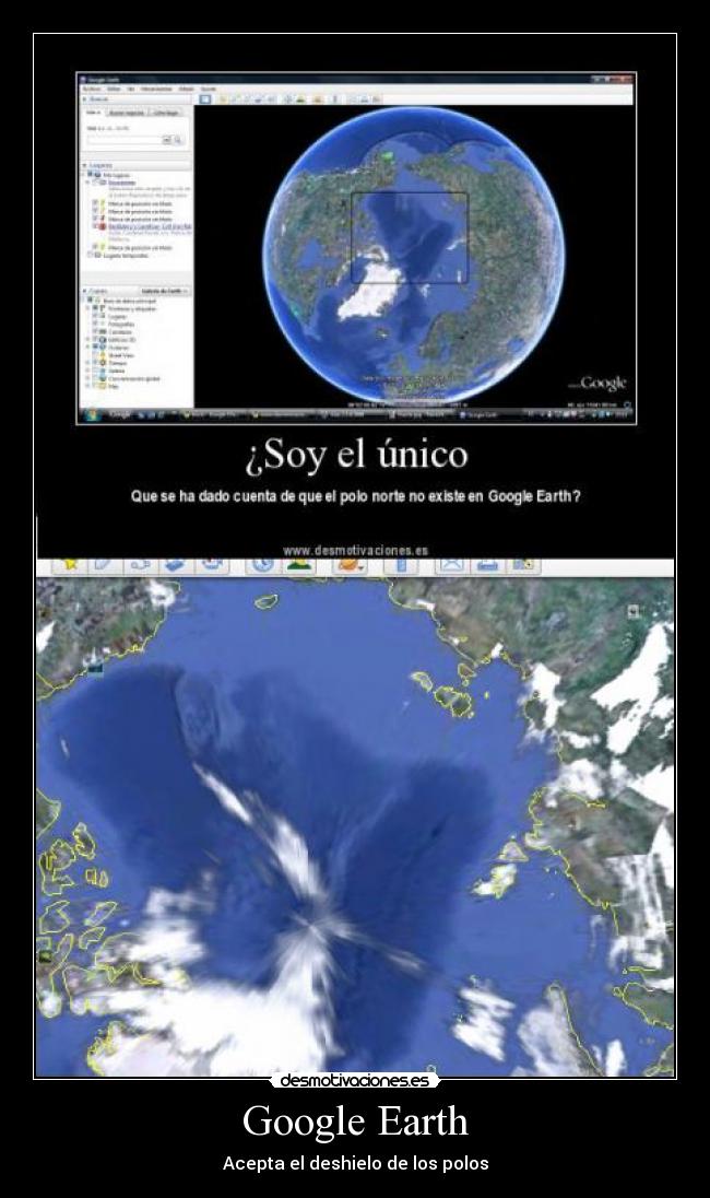 Google Earth - Acepta el deshielo de los polos