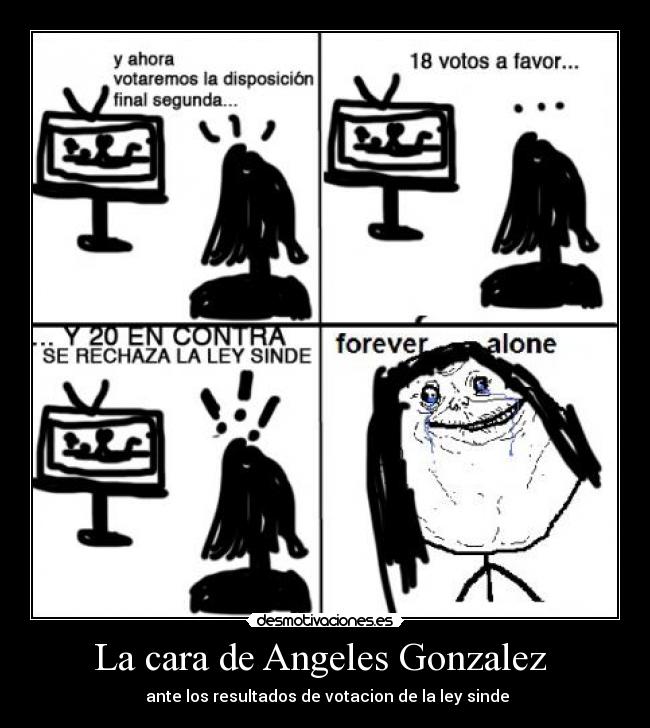 La cara de Angeles Gonzalez - ante los resultados de votacion de la ley sinde