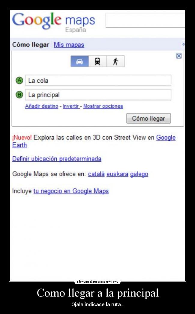 Como llegar a la principal - Ojala indicase la ruta...