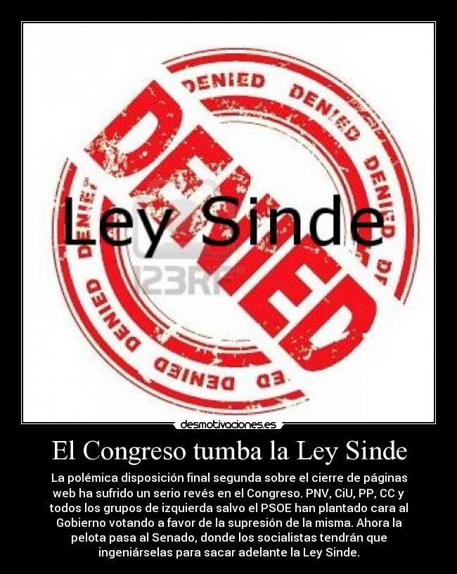 El Congreso tumba la Ley Sinde -