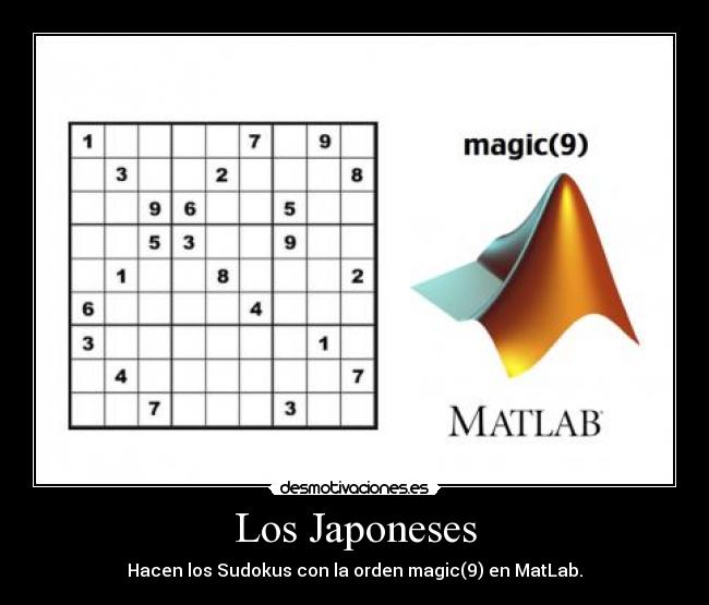 carteles japoneses matlab sudoku magic desmotivaciones