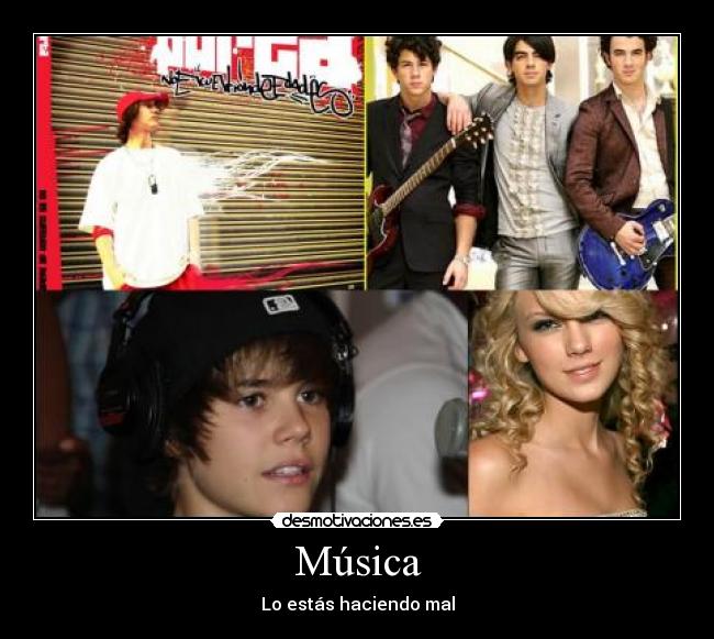 carteles musica justin bieber porta taylor swift jonas sisters desmotivaciones