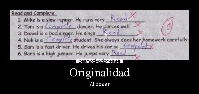 Originalidad - Al poder