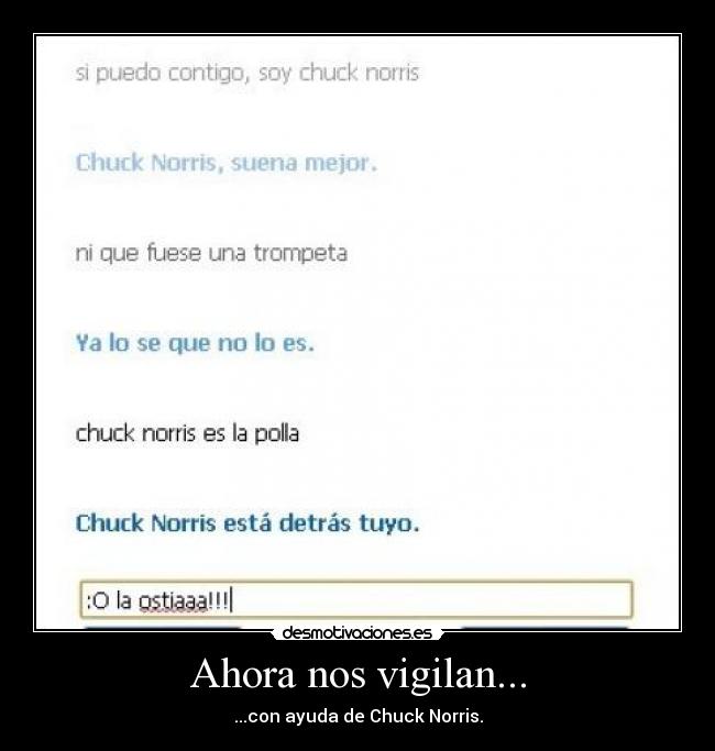 Ahora nos vigilan... - ...con ayuda de Chuck Norris.