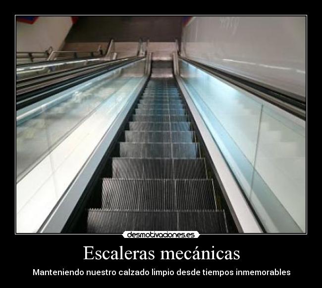 carteles escaleras mecanicas limpiar zapatillas calzado pelillos desmotivaciones