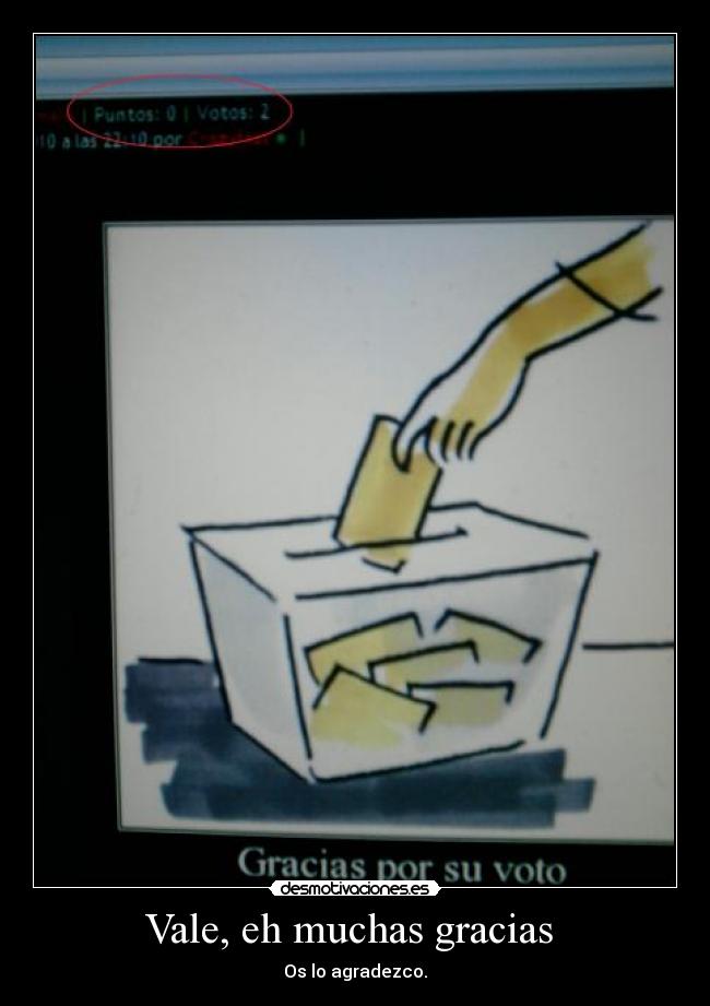 Vale, eh muchas gracias  - Os lo agradezco.