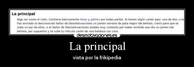 La principal - vista por la frikipedia