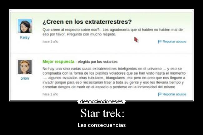 Star trek: - Las consecuencias