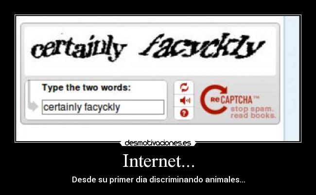 carteles internet animales internet primer dia discriminando principal desmotivaciones