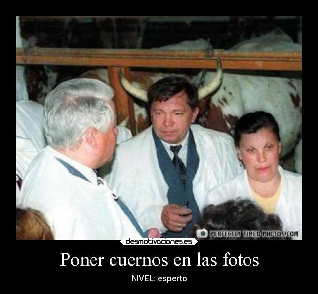 Poner cuernos en las fotos - NIVEL: esperto