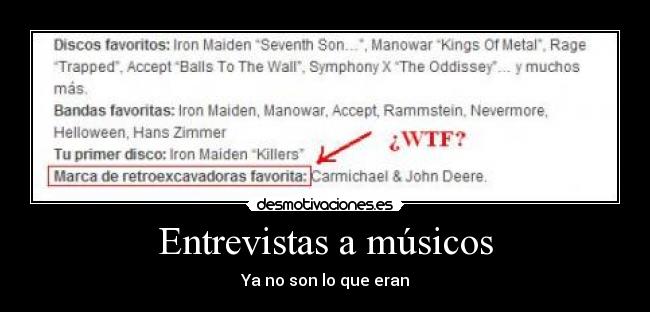 Entrevistas a músicos - Ya no son lo que eran