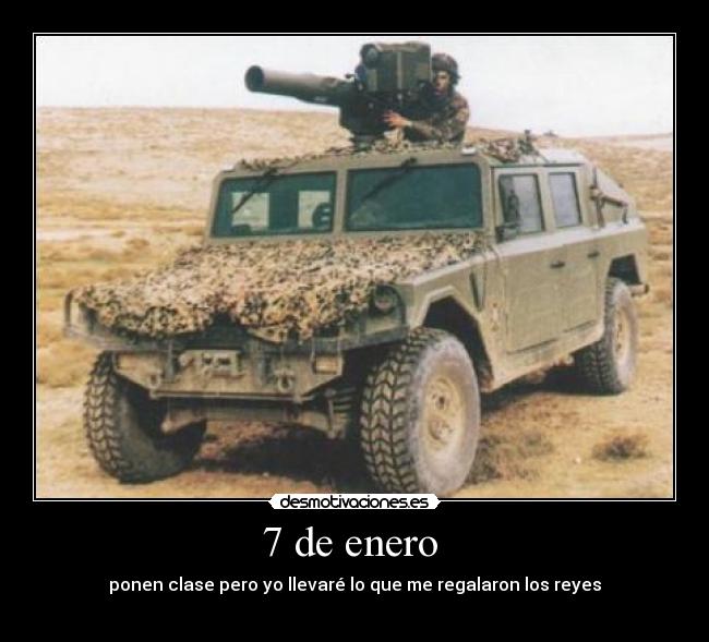 7 de enero  - ponen clase pero yo llevaré lo que me regalaron los reyes
