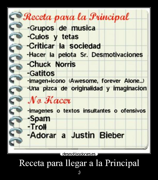 carteles receta para llegar principal sonia5on1a desmotivaciones