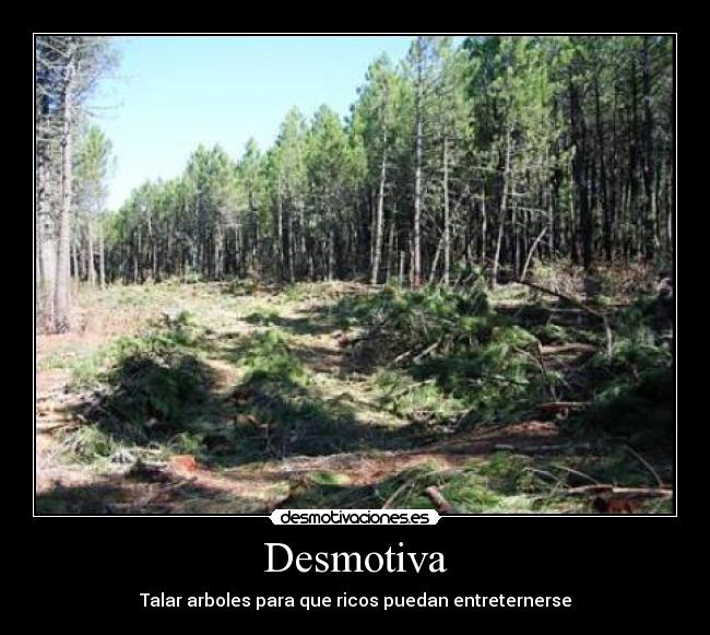 Desmotiva - Talar arboles para que ricos puedan entreternerse