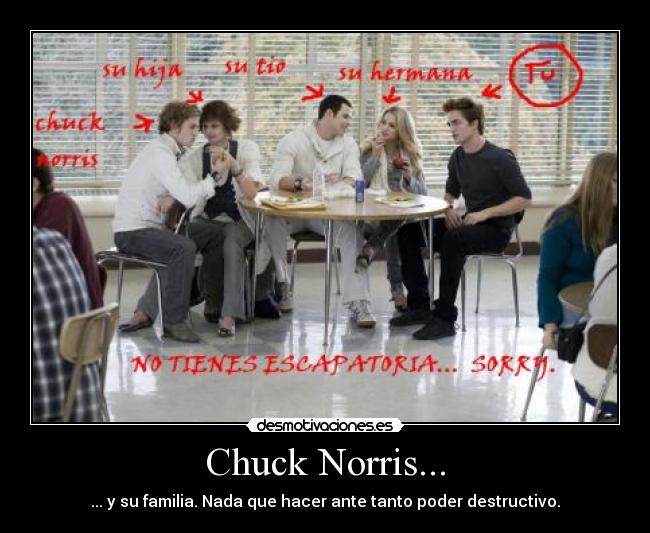 Chuck Norris... - ... y su familia. Nada que hacer ante tanto poder destructivo.