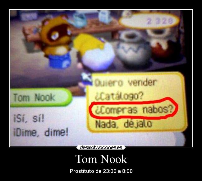 Tom Nook - Prostituto de 23:00 a 8:00