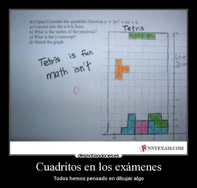 Cuadritos en los exámenes -