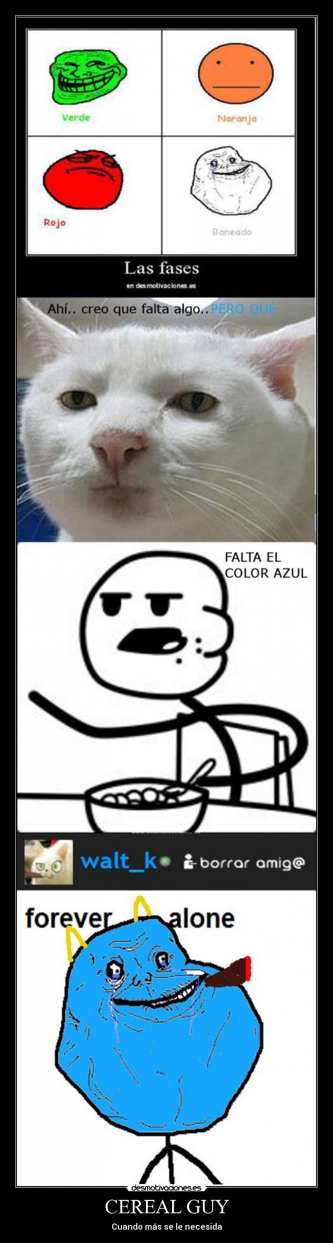 carteles azul walt cereal guy cereales desmotivaciones