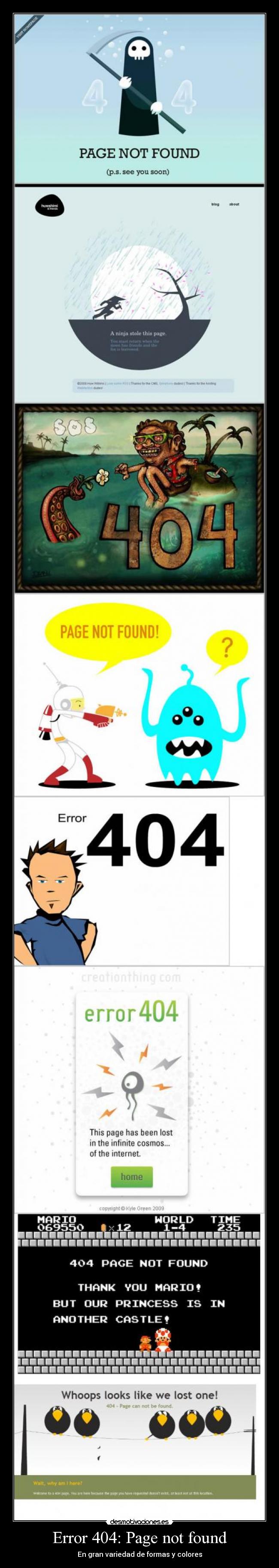 Error 404: Page not found - En gran variedad de formas y colores