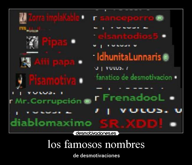 los famosos nombres - 