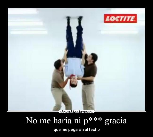 No me haría ni p*** gracia - que me pegaran al techo