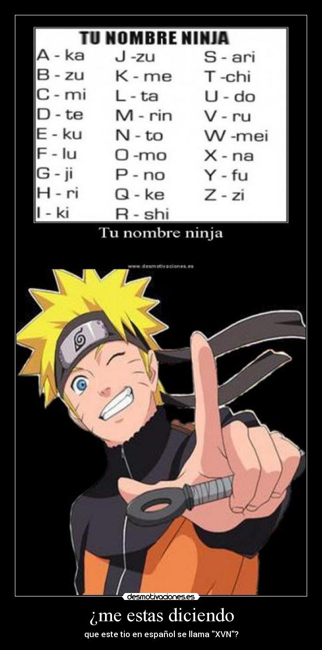 ¿me estas diciendo - que este tio en español se llama XVN?