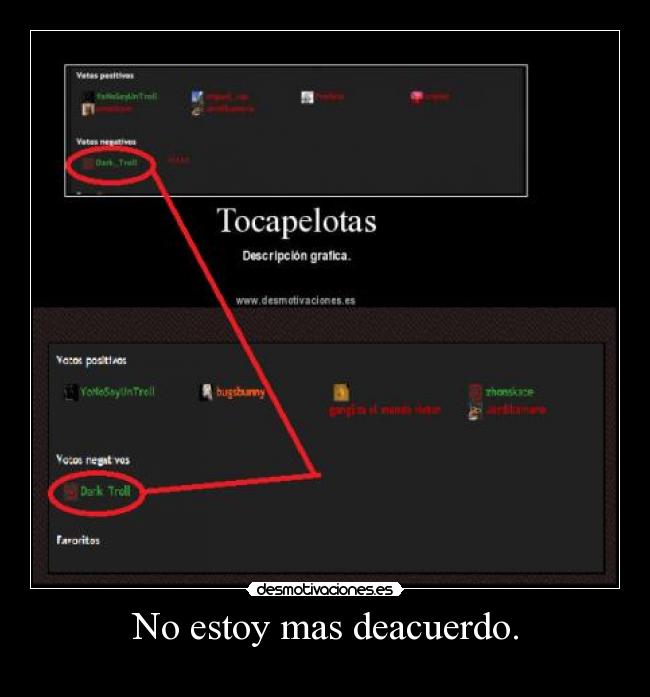 No estoy mas deacuerdo. - 