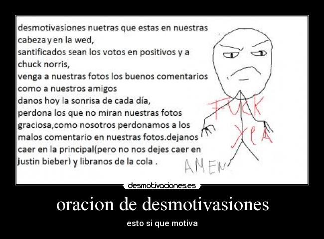 oracion de desmotivasiones -