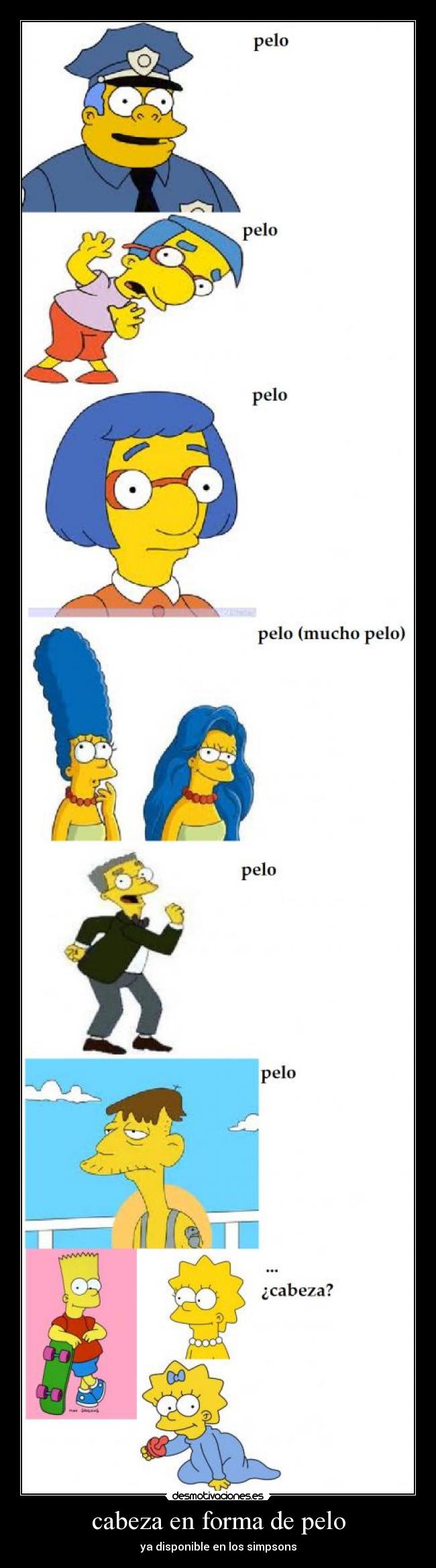 cabeza en forma de pelo -