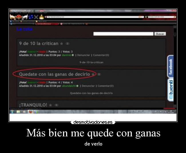 Más bien me quede con ganas -