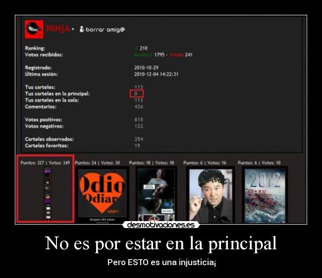 No es por estar en la principal -