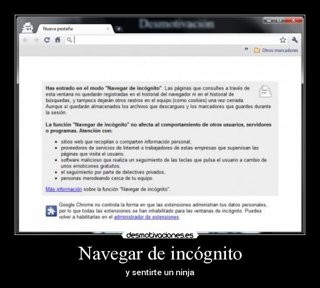Navegar de incógnito - y sentirte un ninja