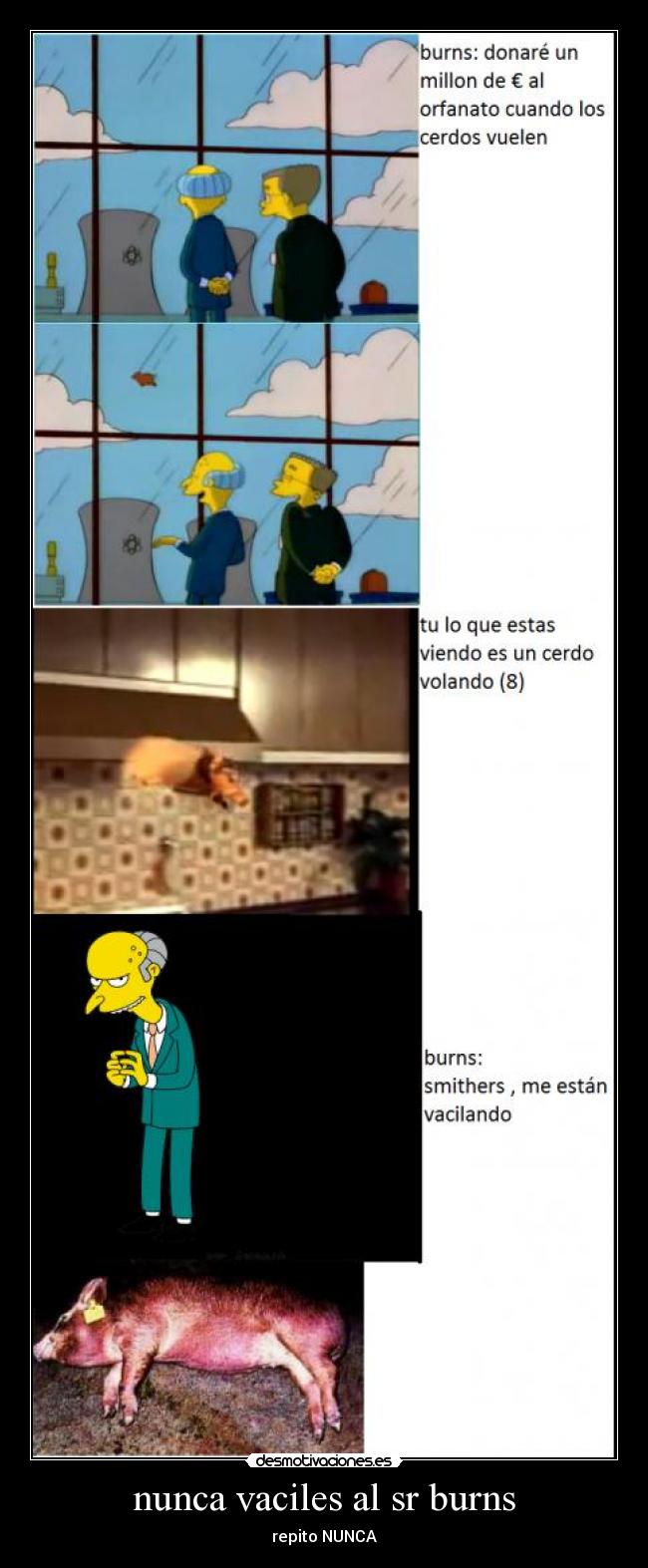 nunca vaciles al sr burns - repito NUNCA