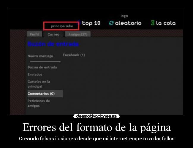 Errores del formato de la página - Creando falsas ilusiones desde que mi internet empezó a dar fallos