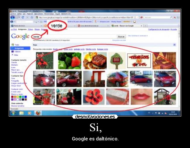 Si, - Google es daltónico.