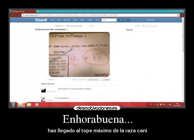 Enhorabuena... - has llegado al tope máximo de la raza cani