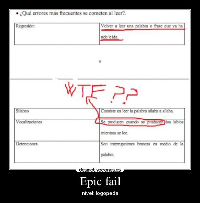 Epic fail - nivel: logopeda