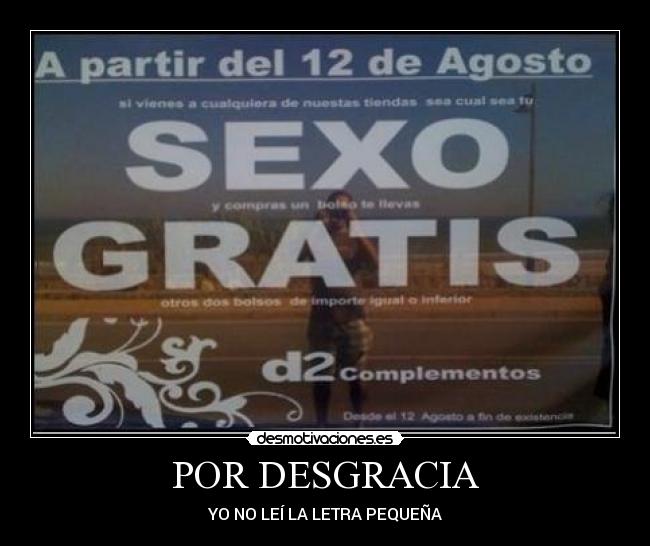 carteles sexo gratis desmotivaciones