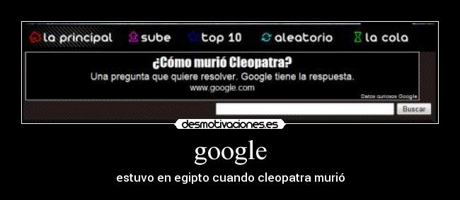 google - estuvo en egipto cuando cleopatra murió