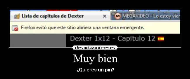 Muy bien - ¿Quieres un pin?