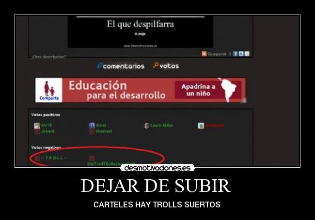 DEJAR DE SUBIR -